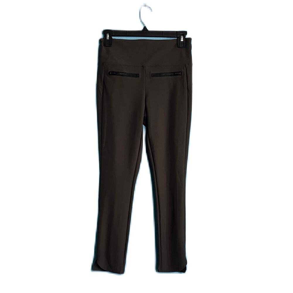 Athleta Stellar Crop Pants Women's Size XS Gray Zip Pockets Notched Hem Stretch
